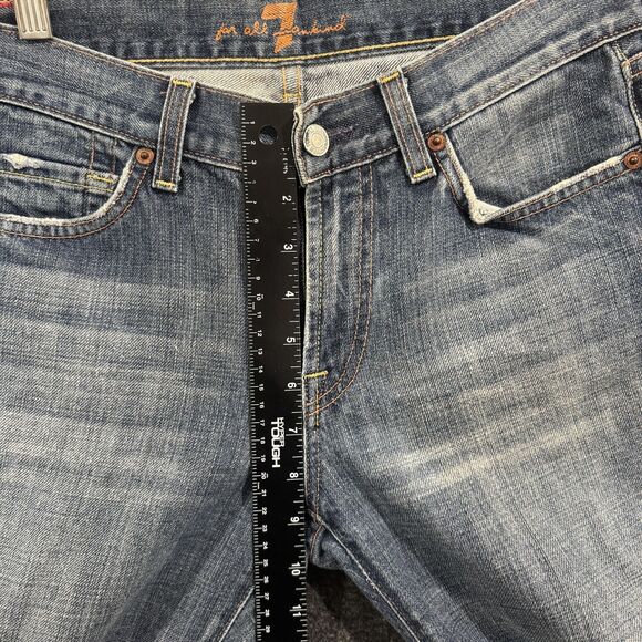 7 For All Mankind Jeans Womens 29 Blue Bootcut Leg Made USA Denim Casual - Picture 4 of 11